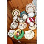 VARIOUS CABINET TEACUPS/SAUCERS, to include Aynsley 'Orchard Gold', Royal Albert 'Azalia', Tuscan '