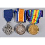 A WWI PAIR OF BRITISH WAR & VICTORY MEDALS, named to M-295818 Pte W A Hill, Army Service Corps,