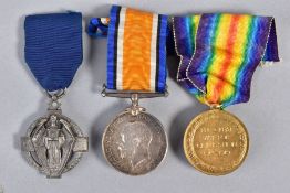 A WWI PAIR OF BRITISH WAR & VICTORY MEDALS, named to M-295818 Pte W A Hill, Army Service Corps,