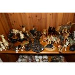 A COLLECTION OF ORNAMENTAL DOG SCULPTURES, to include Beswick Doberman Pincher No.2299, Sheepdog