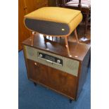 A VINTAGE SRG 81 VALVE GRAMOPHONE with a Garrard RC121 MK2 turntable and a mid Century two tone