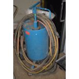 A PORTABLE SAND BLASTER, comprising of a pressure vessel, (height 70cm x depth 40cm), air filter,