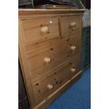 A MODERN PINE CHEST OF TWO SHORT AND TWO LONG DRAWERS, width 97cm x depth 45cm x height 102cm