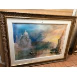 AFTER J.M.W.TURNER 'SANTA MARIA DELLA SALUTE', a print of a Venetian scene, mounted, framed and