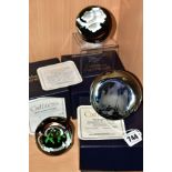 THREE BOXED CAITHNESS LIMITED EDITION PAPERWEIGHTS, 'The Shepherds' No571/2000 (second in a series