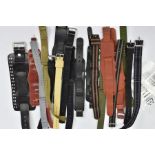 A COLLECTION OF WATCH STRAPS, to include various fabric NATO and leather cuff styles