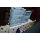 TWO UPCYCLED DRESSING TABLES and two painted bedside chests (4)