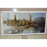 DAVID ESCARABAJAL (SPANISH 1974) 'WESTMINSTER, LONDON', an impressionist view of London, signed