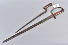 A LATE 19TH CENTURY SOCKET BAYONET, rusted, no evident makers marks, possibly British or