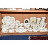 WEDGWOOD 'ROSEHIP' TRINKETS, PLATES, VASES, ETC, to include photograph frames, clock, posy bowl,