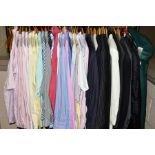 GENTLEMENS SUITS, JACKETS AND SHIRTS ETC, to include Baumler two piece, sized 62, Racing Green