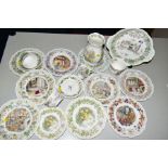 ROYAL DOULTON 'BRAMBLY' comprising bread and butter plate, and sugar bowl 'The Picnic' vase and