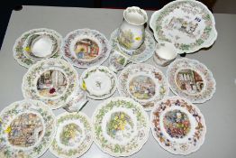 ROYAL DOULTON 'BRAMBLY' comprising bread and butter plate, and sugar bowl 'The Picnic' vase and