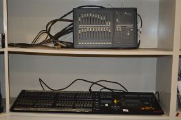 A ZERO 88 JESTER 48 LIGHTING CONSOLE AND A STRAND LIGHTING CONSOLE (2)