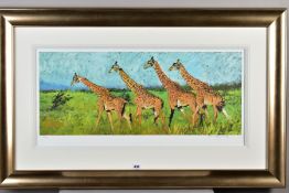 ROLF HARRIS (AUSTRALIAN 1931) 'FOUR GIRAFFES', a limited edition print 84/195, signed to lower