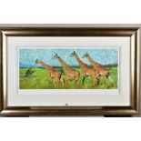 ROLF HARRIS (AUSTRALIAN 1931) 'FOUR GIRAFFES', a limited edition print 84/195, signed to lower