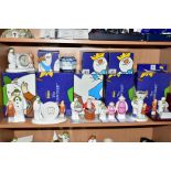 A GROUP OF COALPORT THE SNOWMAN CHARACTERS NOVELTY ITEMS, boxed clock - Snowman and James, boxed