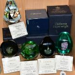 FIVE BOXED CAITHNESS LIMITED EDITION PAPERWEIGHTS, 'Ocean Treasure' No53/650, 'Nautilus' No73/