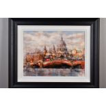 GARY BENFIELD (BRITISH 1965) 'ST PAULS', a limited edition print of a London cityscape 52/195,
