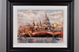 GARY BENFIELD (BRITISH 1965) 'ST PAULS', a limited edition print of a London cityscape 52/195,
