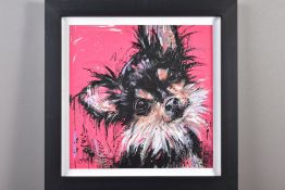 SAMANTHA ELLIS (BRITISH 1992) 'BECAUSE I'M WORTH IT', an artist proof print on board of a terrier