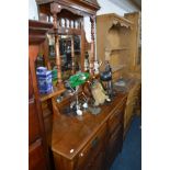 AN EDWARDIAN WALNUT MIRROR BACK SIDEBOARD with two drawers, width 122cm x depth 49cm x height