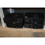 FOUR OPTOMA DLP PROJECTORS with VGA, HDM1, S video and USB inputs (four remotes) (8)