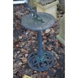 A WROUGHT IRON SUN DIAL, on an octagonal support and foliate stand, height 82cm