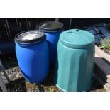 A PLASTIC COMPOST BIN, together with two plastic lidded tubs (3)