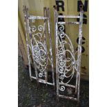 FOUR PAINTED CAST IRON RECTANGULAR PANELS, adjoining at some ends, width 124cm x height 32cm