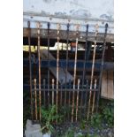 A CAST IRON SPINDLED SINGLE GATE, (s.d.), width 90cm x height 135cm