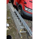 AN ALUMINIUM TRIPLE EXTENSION LADDER, and a smaller double extension ladder (2)