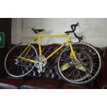 A DAVE RUSSELL ROAD RACING BIKE with 59cm frame, 25'' wheels with solid Michelin tyres and