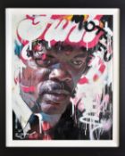 ZINSKY (CONTEMPORARY), 'Jules Winfield', a portrait of the pulp fiction hitman, signed bottom right,