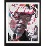 ZINSKY (CONTEMPORARY), 'Jules Winfield', a portrait of the pulp fiction hitman, signed bottom right,