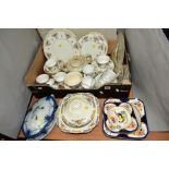 TEA AND DINNERWARES to include Regency part dinner service with plates, side plates, cups, saucers