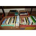 FOUR BOXES OF BOOKS, subjects include travel, art, theology etc including 'USU Aquae Frigidae In