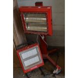 A SEALEY CH2800 CERAMIC HEATER ON FLOOR STAND, height 57cm and a Tansun Quartz Heat CH030 heater