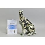 APRIL SHEPHERD (BRITISH CONTEMPORARY), 'On Guard', a cold cast porcelain sculpture of a dog, 103/