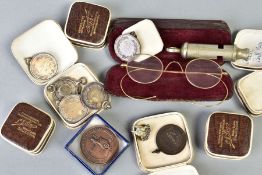 A SELECTION OF MEDALS etc, to include five early 20th Century silver medals, all with silver