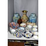 A GROUP OF ORIENTAL AND OTHER CERAMICS AND OTHER SUNDRY ITEMS, to include a pair of modern