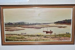 PRUDENCE TURNER (1930-2007) UNTITLED, a coastal landscape, signed bottom right, oil on board,