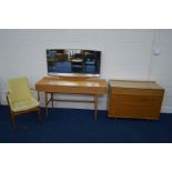 ROBERT HERITAGE FOR ARCHIE SHINE, HAMILTON RANGE, a three piece teak 1950's/60's reed fronted