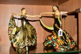TWO WADE ART DECO STYLE FIGURINES, 'Argentina', height approximately 24cm and 'Zena', height