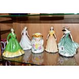 THREE ROYAL DOULTON FIGURES 'Best Wishes' HN3971, 'Jayne' HN4524 and 'Happy Birthday' 2004 HN4528,