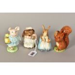 THREE BESWICK AND ONE ROYAL ALBERT BEATRIX POTTER FIGURES, comprising 'Mrs Tiggy Winkle' BP2a (plaid