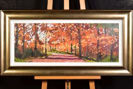 TIMMY MALLETT (BRITISH CONTEMPORARY), 'Woodland Walk', a Limited Edition print on canvas of an