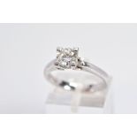 A MODERN SINGLE STONE DIAMOND RING, estimated modern round brilliant cut weight 0.73ct, colour