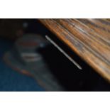 A REPRODUCTION OAK SIDEBOARD, with three drawers, width 153cm x depth 56cm x height 84cm