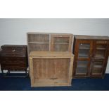 A QUANTITY OF DISTRESSED FURNITURE to include an Edwardian wardrobe, oak fall front bureau, three